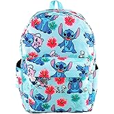 Wondapop Disney Lilo & Stitch 17 Inch Deluxe Backpack with Laptop Compartment (Aqua)