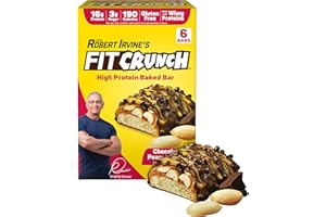 FIT CRUNCH FITCRUNCH Snack Size Protein Bars, Designed by Robert Irvine, World’s Only 6-Layer Baked Bar, Just 3g of Sugar & Soft Cake Core (Chocolate Peanut Butter)