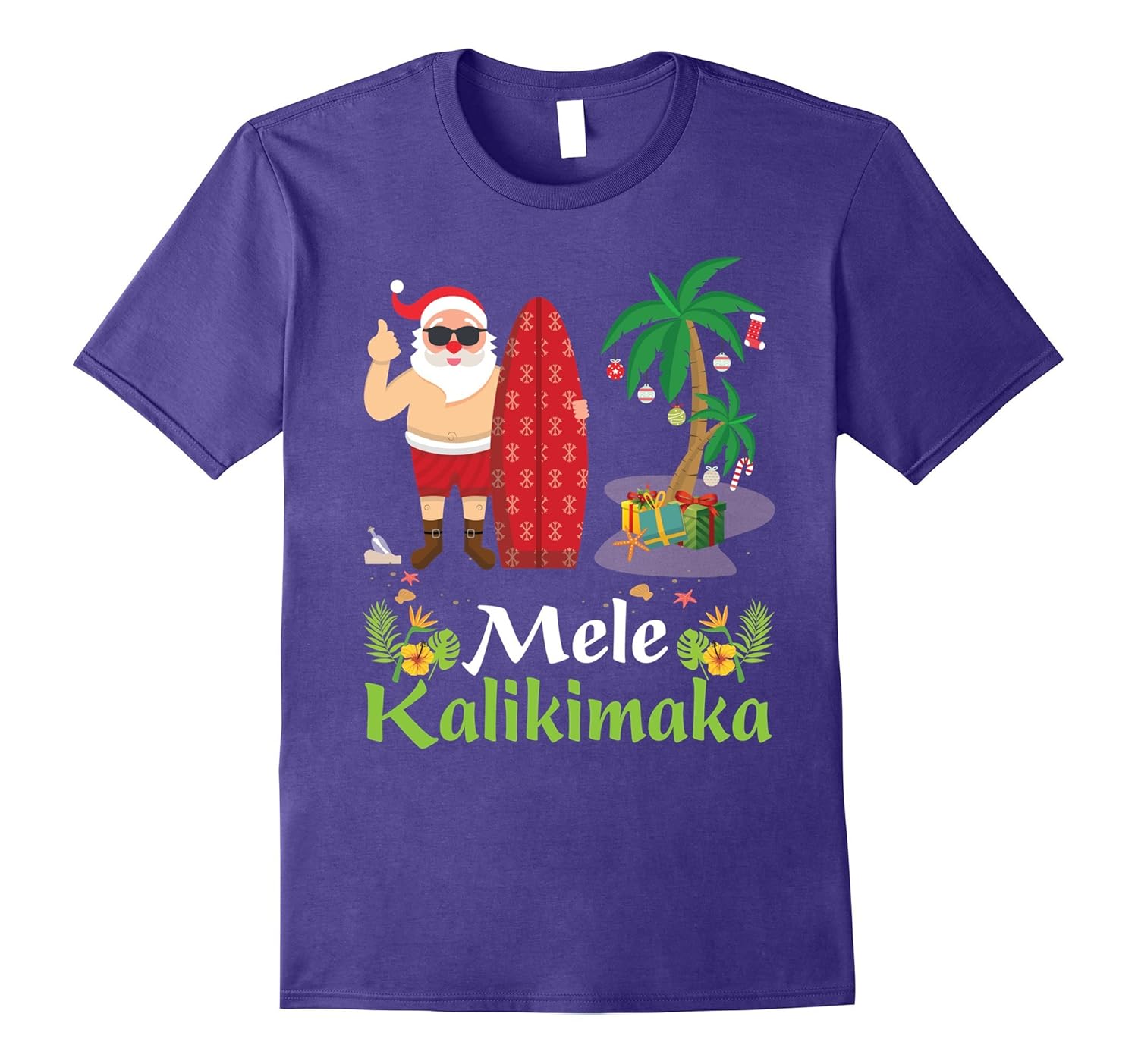 Hawaii Mele Kalikimaka Santa Hawaiian Christmas T-Shirt 3-ANZ