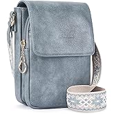 APHISON Small Crossbody Bags for Women Trendy, Leather Phone Wallet Purses Handbags Card Slots with Adjustable Guitar Strap