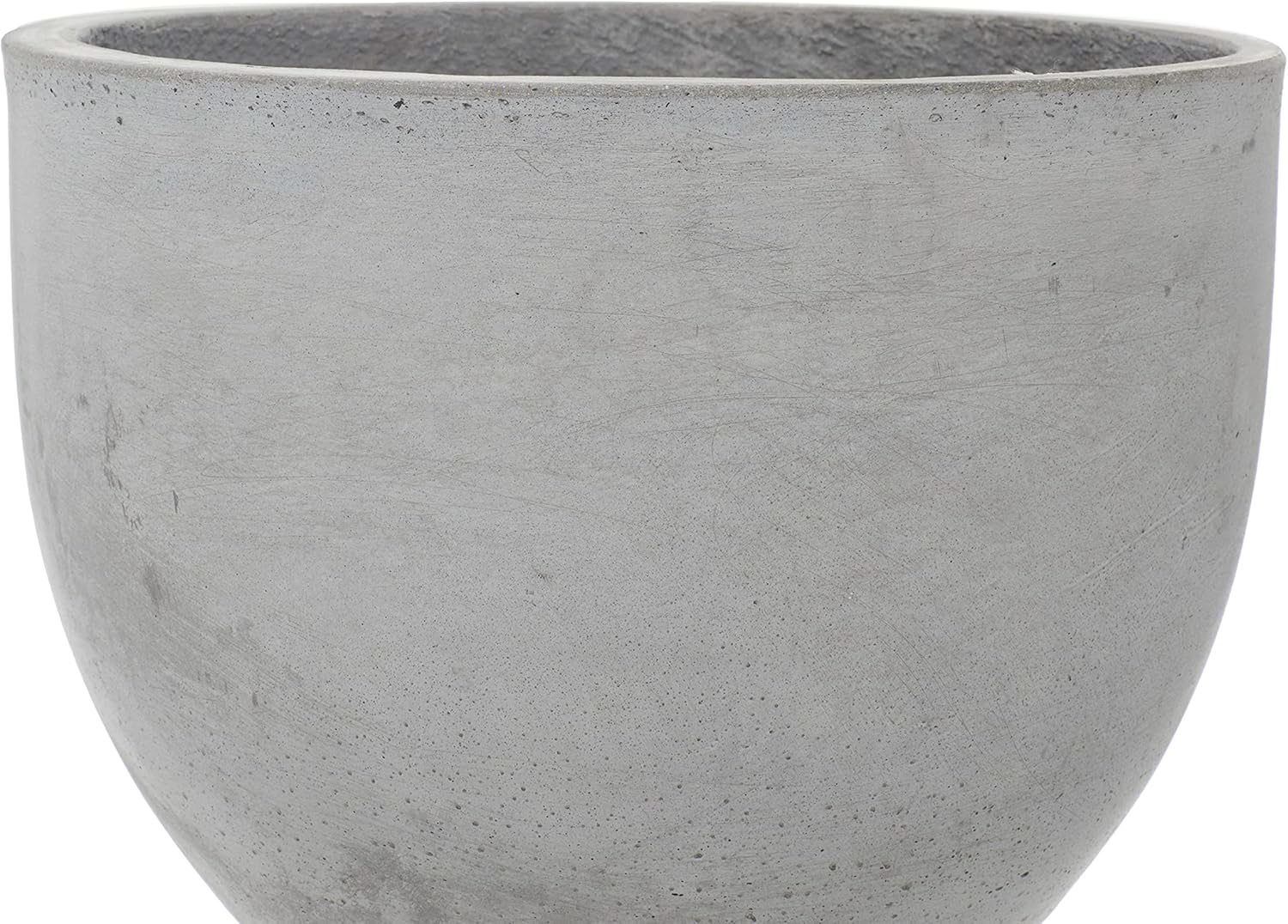 Deco 79 46469 Round Fiber Clay and Wood Planters (Set of 2), S/3 12", 15", 16" W, LightGray: Home & Kitchen