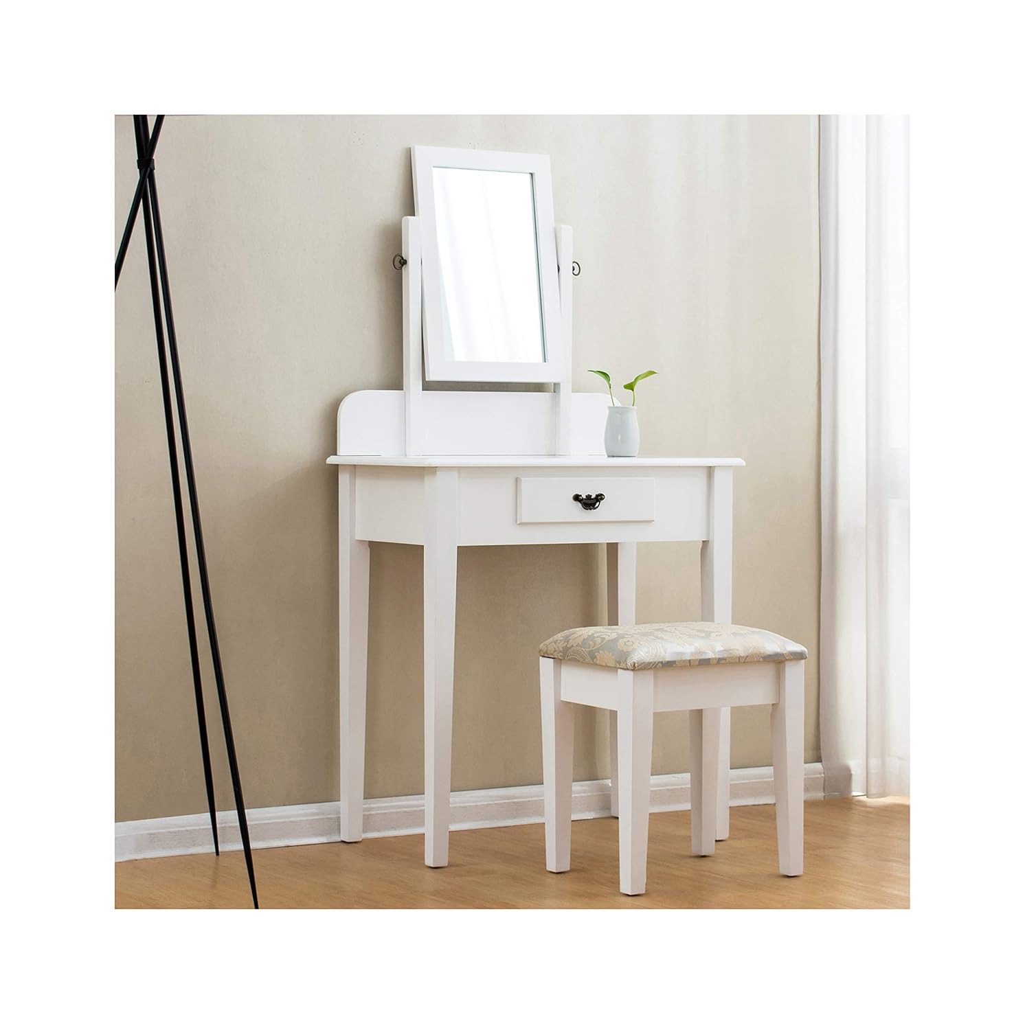 Cherry Tree Furniture White Dressing Table 1Drawer Makeup Dresser
