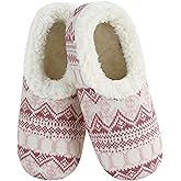 Snoozies Nordic Sherpa-Lined Cozy Slipper Socks for Women Indoor, Womens Warm Slippers for Winter, Soft Slippers for Women