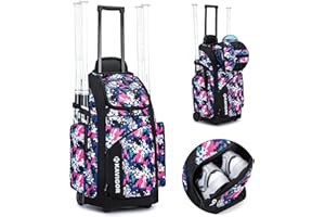 KAVIGOR Rolling Baseball Bag with Wheels, 60L Capacity Softball Bag Holds 4 Bats for Boys and Girls, Youth Equipment Bag with Shoe Compartment