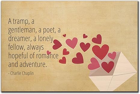 Mundus Souvenirs Un Clochard Un Gentleman Un Poete Un Reveur Citation De Charlie Chaplin Imprimee Sur Plaque En Bois Dimensions 15 Cm X 10 Cm Amazon Fr Cuisine Maison