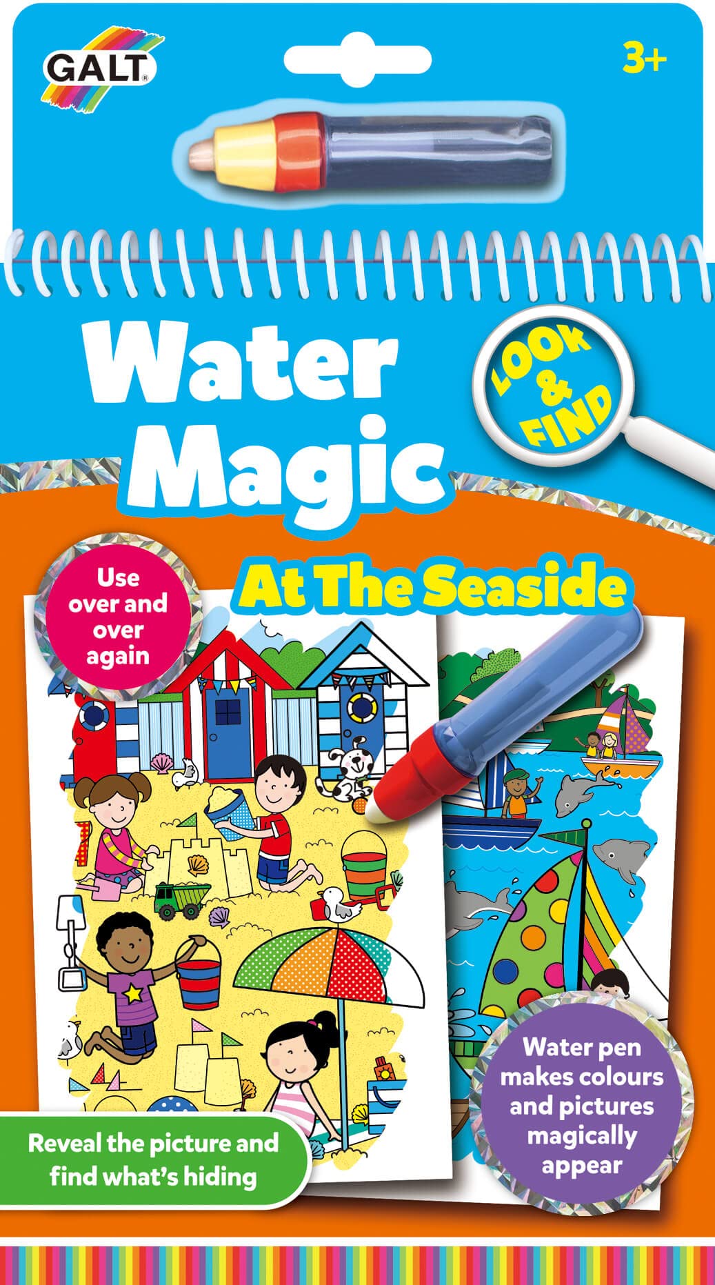 Galt Toys, Water Magic - Look and Find at The Seaside, Colouring Books for Children, Ages 3 Years Plus