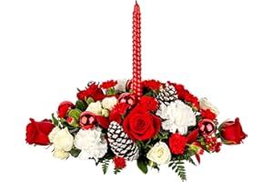 LET IT SNOW CHRISTMAS FRESH FLOWER CENTERPIECE | Designed by Arabella Bouquets | Gifts for Christmas, Holiday Flowers