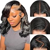 16 Inch Body Wave Human Hair Wig 13x6 Lace Front Wigs Human Hair Pre Plucked 200 Density Body Wave HD Transparent Lace Fronta