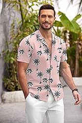COOFANDY Mens Hawaiian Shirt Short Sleeve Floral