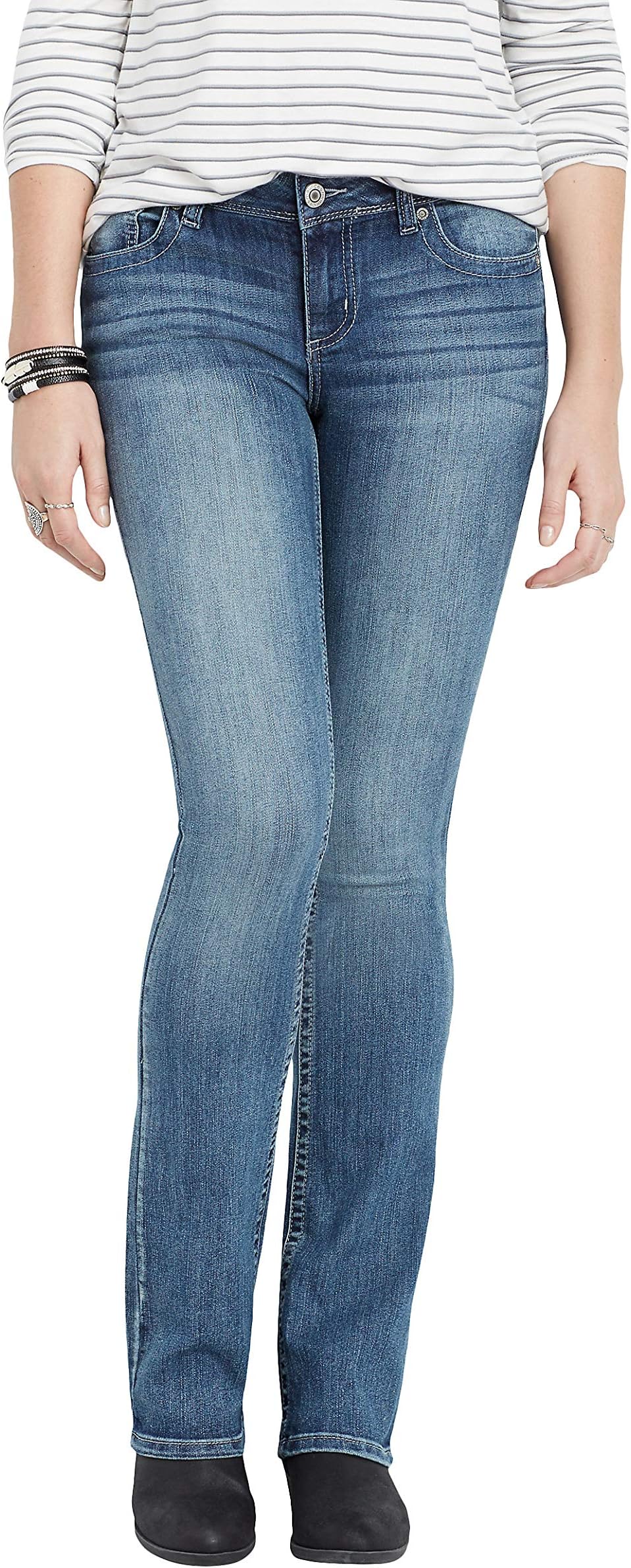 maurices Women’s Slim Mid-Rise Jean - Denimflex Gray Stitch Boot Jeans