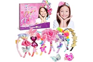 SYOKZEY Hair Accessories for Girls, Headband Making Kit,Toys Gifts for 3-12 Years Old Girls,Toys Age 6-8, Arts and Craft Kits, Birthday Presents DIY Christmas Basket Stuffers- 49 Pc