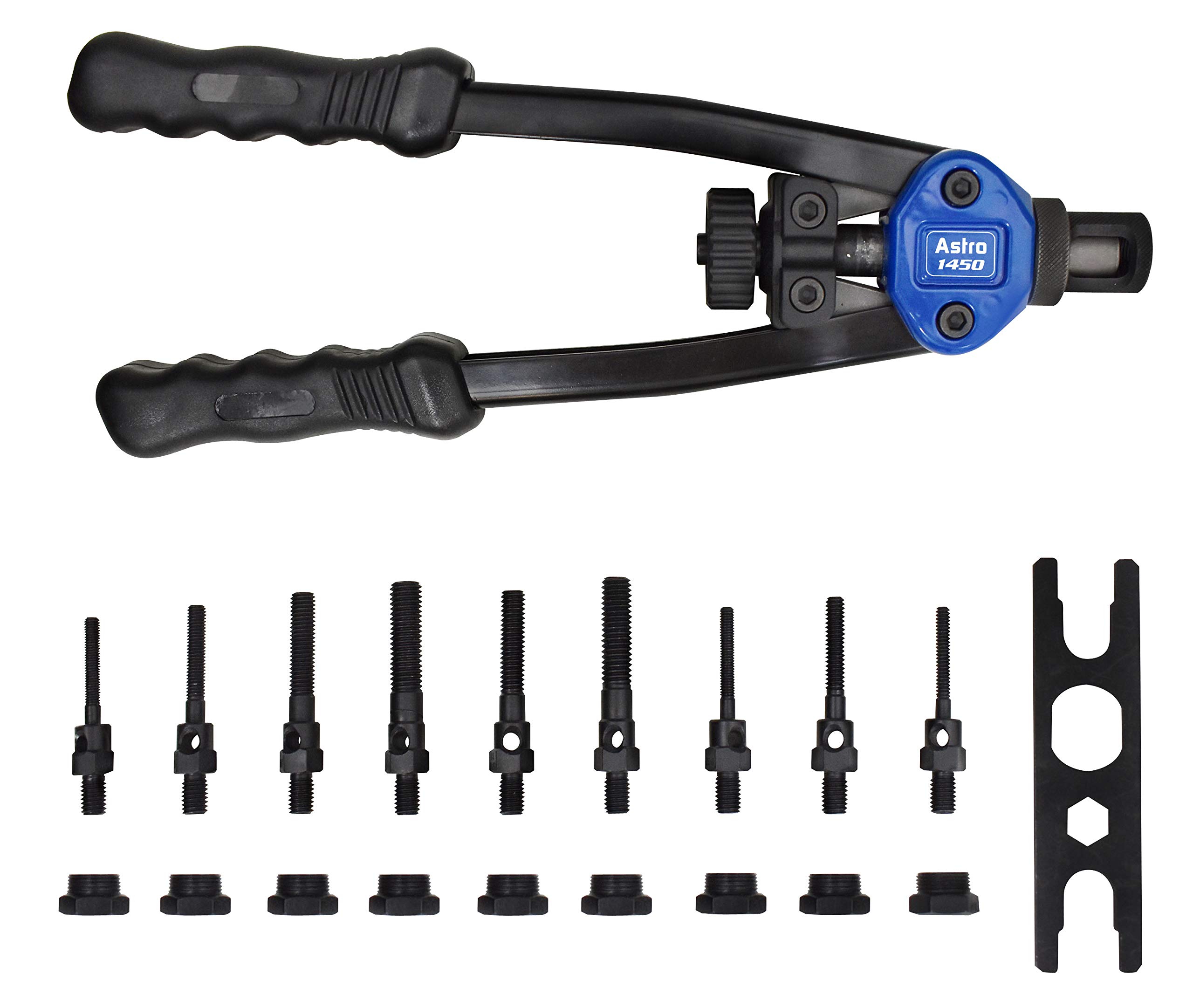 Photo 1 of (PARTIAL SET) (DAMAGED) 
Astro Pneumatic Tool 1450 13" Plusnut and Extra-Long Rivet Nut Setter Kit Metric & SAE