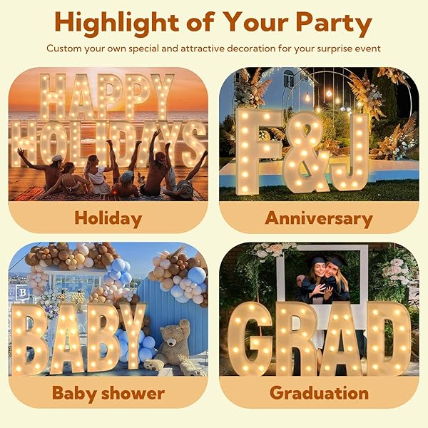 IMPRSV LIGHT UP LETTERS, 4FT MARQUEE LETTERS FOR BIRTHDAY WEDDING ENGAGEMENT PARTY DECOR, LARGE MARQUEE A FOR PARTY DECORATION ARCH KIT DECORATIONS