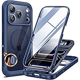 Miracase for iPhone 17 Pro Max Case 6.9" Full-Body Phone Case with Built-in Glass Screen Protector& Full Camera Protector,[Magnetic with MagSafe] Drop Proof 17 ProMax Cover, Blue