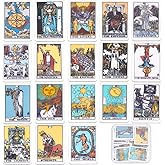 SUNNYCLUE 1 Box 18 Styles Tarot Charms Tarot Card Charm Bulk Acrylic Lucky Fortune Astrology Divination Amulet Magic Pendants for Jewelry Making DIY Crafts Supplies
