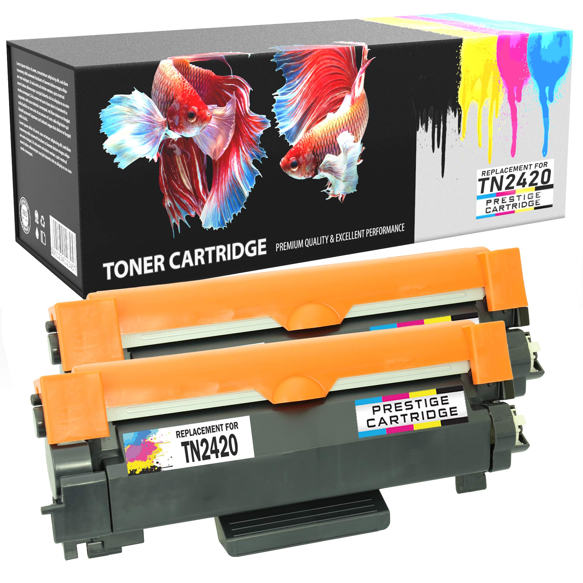 Prestige Cartridge TN-2420 Compatible Toner Cartridge for Brother MFC-L2710DW MFC-L2730DW MFC-L2750DW HL-L2375DW DCP-L2510D DCP-L2530DW - 2 Black