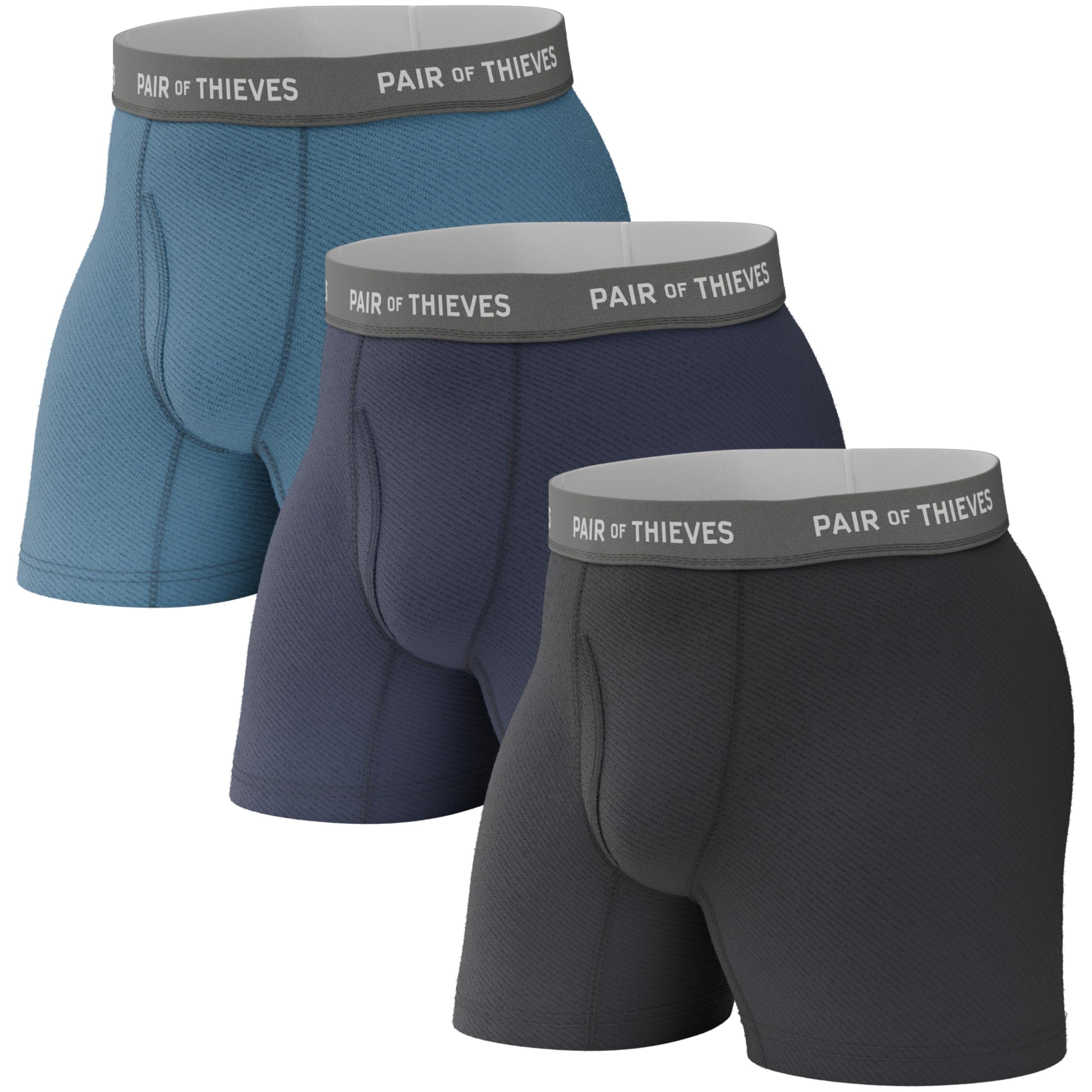 Pair of Thieves Men Super Fit Boxer Briefs | Underwear for Men | 3 Pack | Ultra Soft, Quick-Dry Fabric with 4-Way Stretch | Moisture Wicking for Work, Training and Comfort | Everyday Boxer Briefs Image