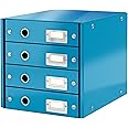 Leitz Drawer Cabinet, 4 Drawers, A4, Click and Store Range 60490036 - Blue