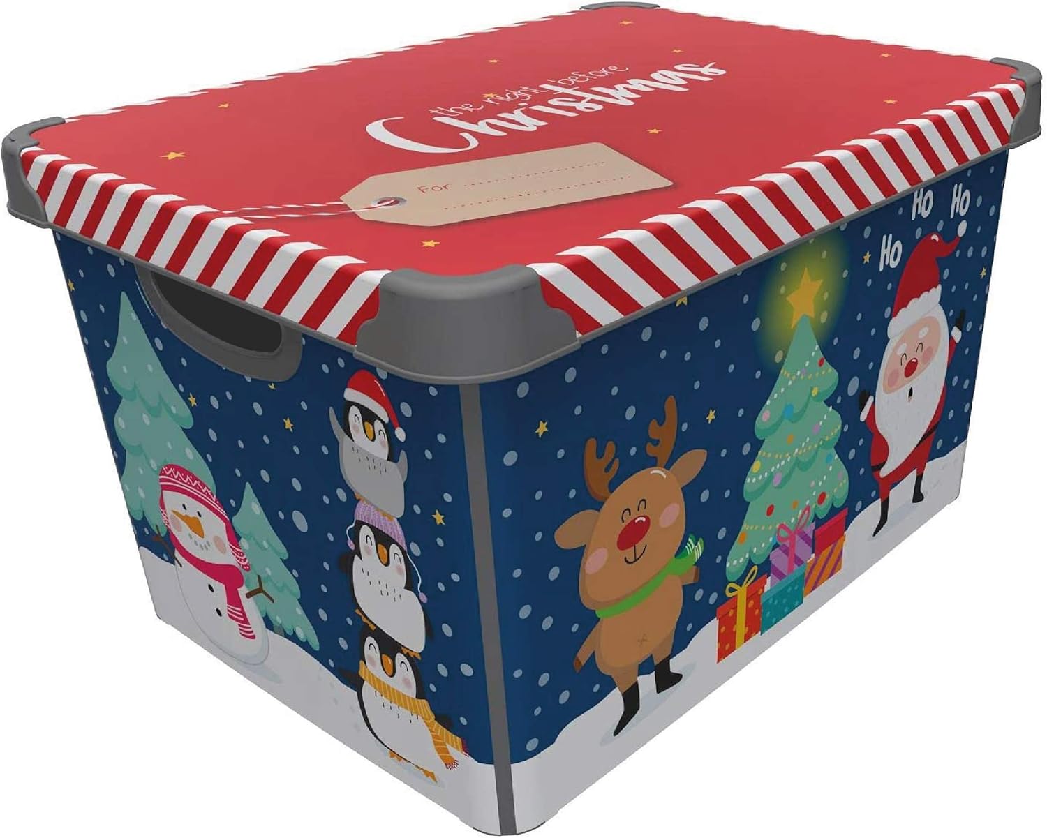 Maqio 22 Litre Large Plastic Storage Boxes Stockholm Deco IML Print Box