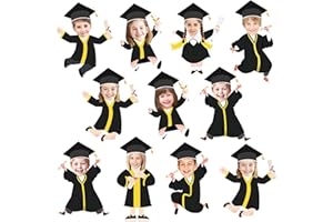 48Pcs Graduation Hat Gown Cutout Bulletin Board Decoration Class of 2026 Congrats Grad Paper Cut Outs with Photo Space DIY Cr