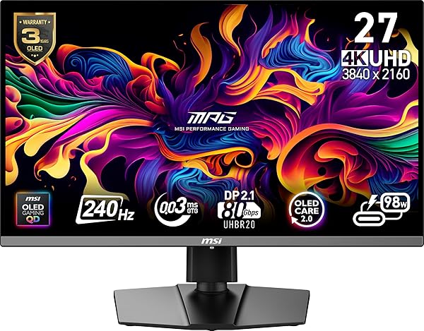MSI MPG 272URX QD-OLED 27-INCH 3840 X 2160...