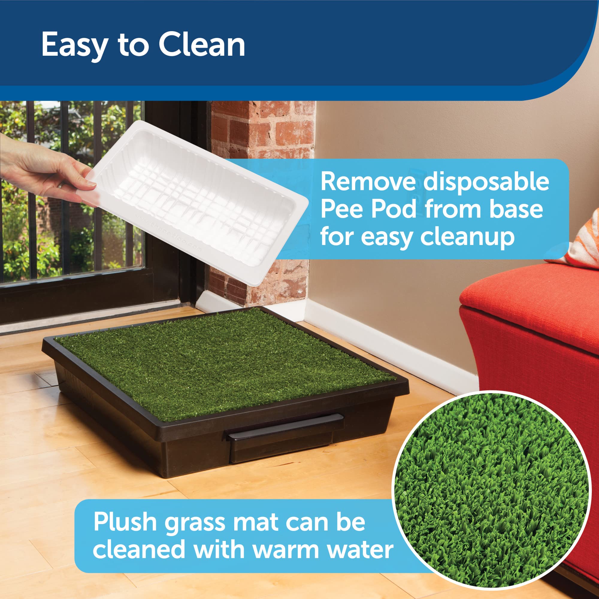 PetSafe Pet Loo Portable Dog Potty - Pet Toilet Alternative for Puppy Pads - Medium - Perfect for House Training - Easy-to-Clean Grass Mat