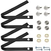 Wuyaoyao 4PCS RV Door Straps, 18 Inch RV Sliding Door Straps with 4PCS Button Snap, RVs Pocket Camper Door Long Security Strap, Locking Tieback Strap for Pontoon Boat Ladder Secure (4PCS)