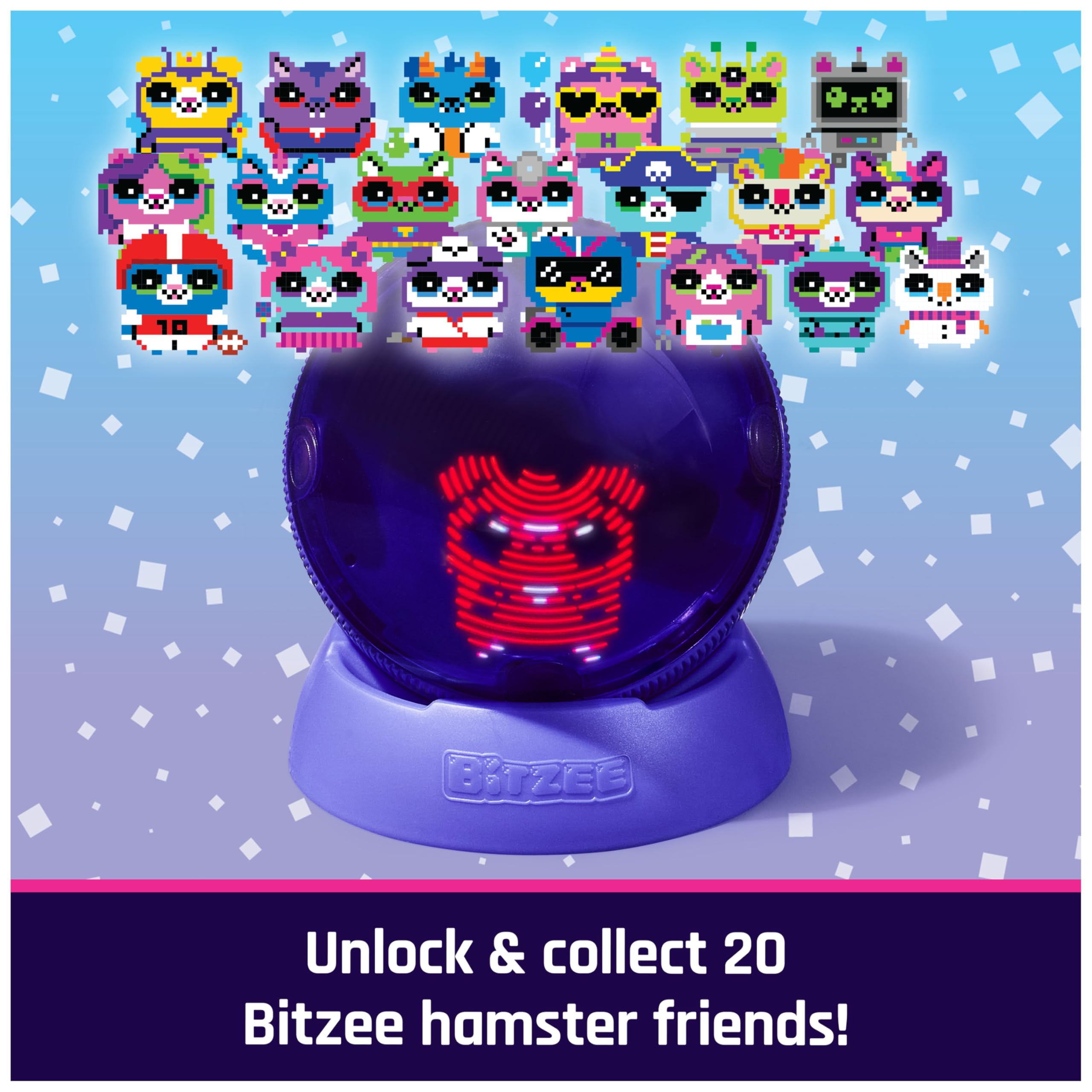 Bitzee, Hamster Ball Interactive Toy Hamster with Over 20 Hamsters Inside, Rolls & Reacts to Touch, Digital Pet Gifts & Stocking Stuffers for Kids