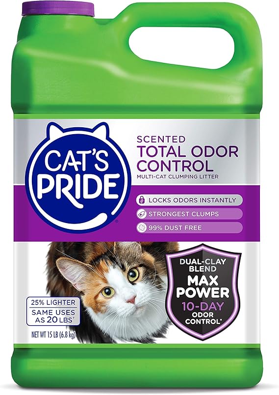Cat's Pride Fresh and Light MultiCat Premium Clumping Litter Jug, 15