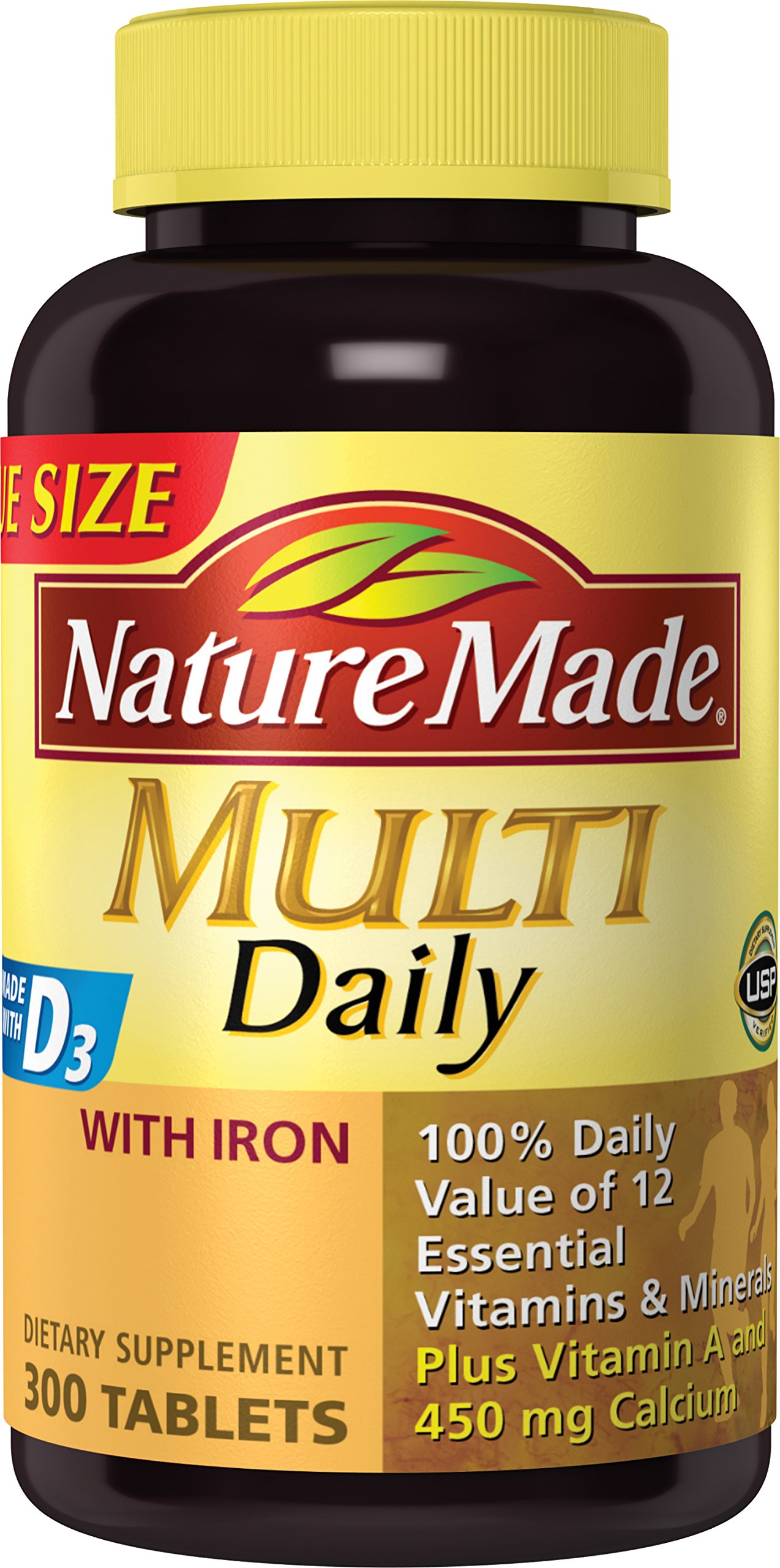 Nature Made Multi Daily With Iron and Calcium, Value Size, 300 Tablets