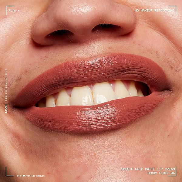 NYX PROFESSIONAL MAKEUP SMOOTH WHIP MATTE LIP CREAM, LONG LASTING, MOISTURIZING, VEGAN LIQUID LIPSTICK – TEDDY FLUFF (MIDTONE PINKY BROWN)