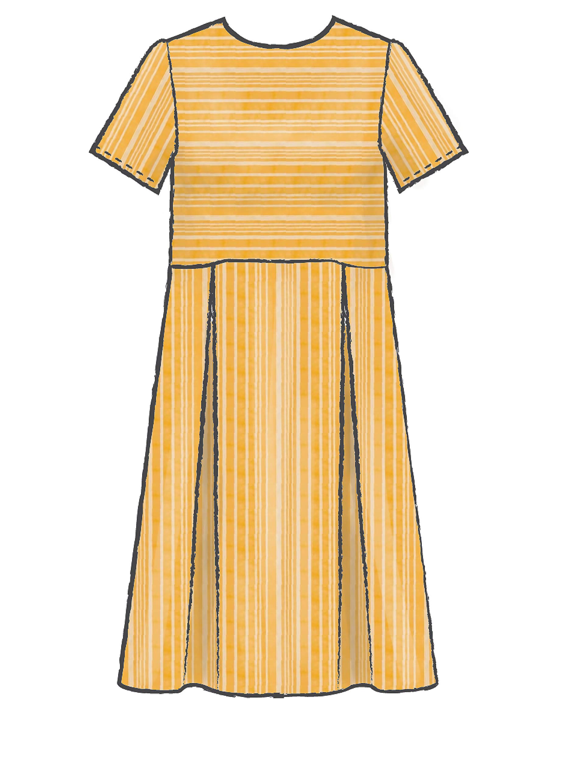 McCall's Patterns McCall's Women's Knee Length Pleated Dress, Sizes 14-22 Sewing Pattern, White