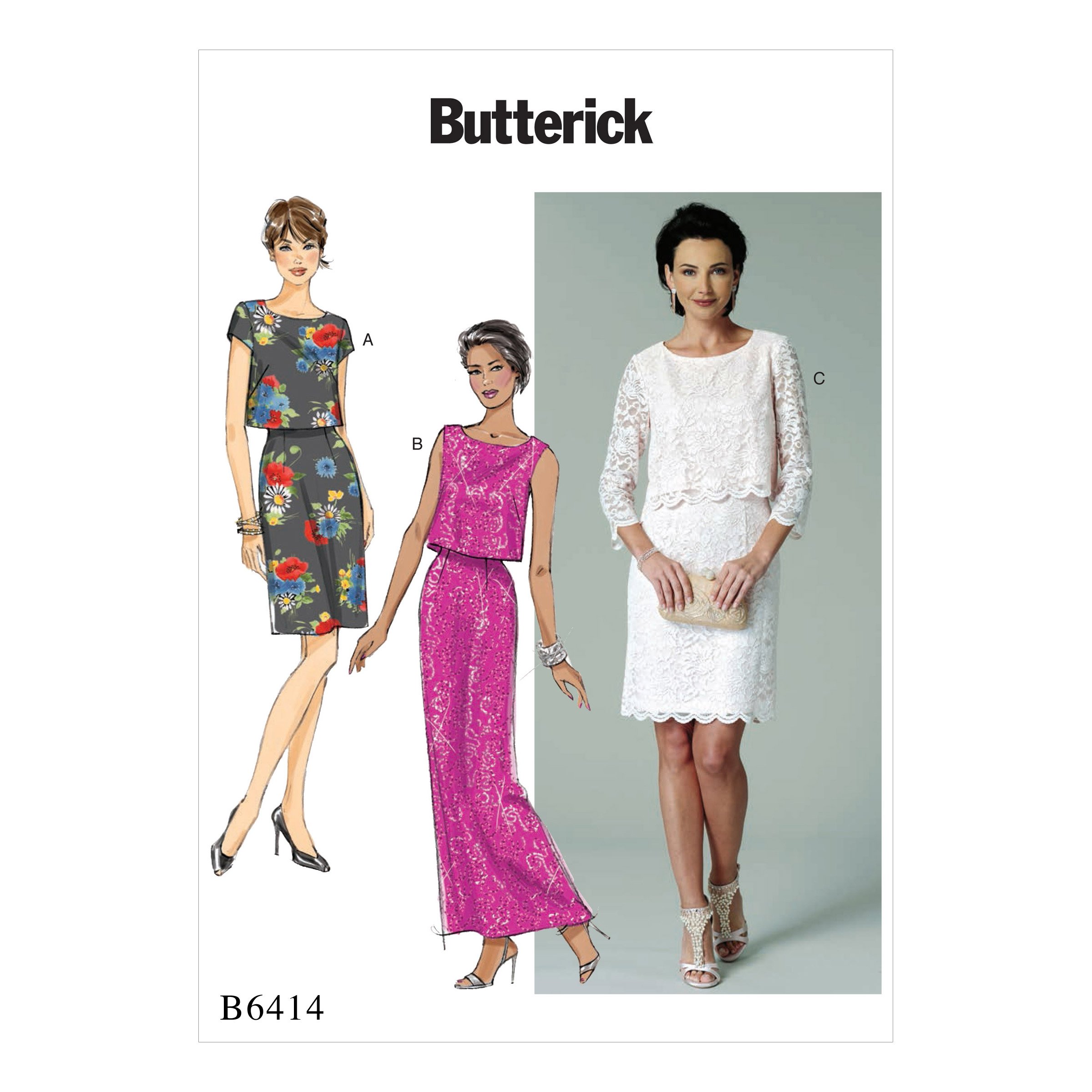 Butterick Patterns 6414 E5,Misses Dress,Sizes 14-22, Tissue, Multicoloured, 17 x 0.5 x 22 cm