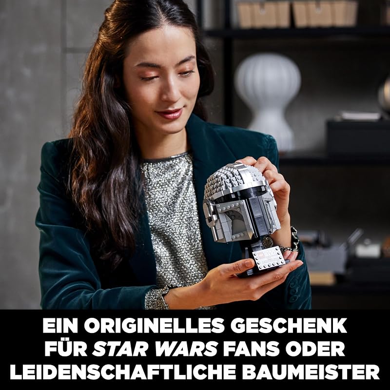 Star Wars Mandalorianer Helm Modell, Sammlerstück Zimmer-Deko und EIN tolles Geschenk für Erwachsene, Bausatz, Männer, Frauen, Mama, Papa, Sammler-Geschenkidee 75328 — Foto 5 von 8