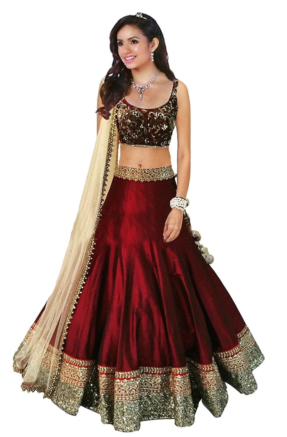 fashion world cotton silk lehenga choli (fasw01_red_free size)