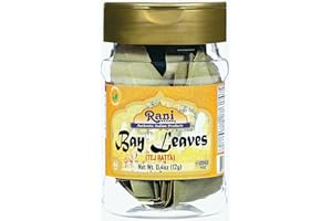 RANI BRAND AUTHENTIC INDIAN PRODUCTS Rani Bay Leaf (Leaves) Whole Spice Hand Selected Extra Large 0.4oz (12g) PET Jar ~ All Natural | Gluten Friendly | NON-GMO | Kosher | Vegan | Indian Origin (Tej Patta)
