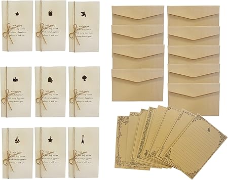 Amazon Comoza メッセージカード ９種類 封筒 便箋 つき セット 手紙 レターセット ９種類と便箋セット グリーティング カード 文房具 オフィス用品