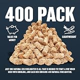 BARGAINS-GALORE 400 Natural Firelighters Wax Wool Fast Wood Burner Stove BBQ view 7