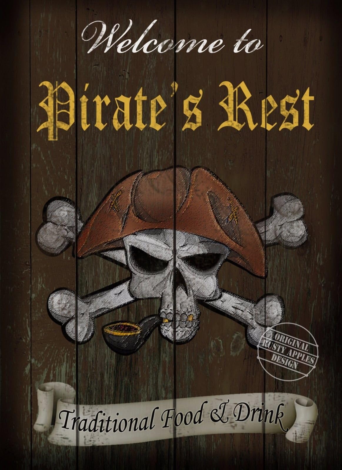 The Pirates Rest- Traditional-Style Metal Pub Sign – 3 Sizes To Choose – Home Decor – Unique Gift (8” X 6” 200 X 150 mm)