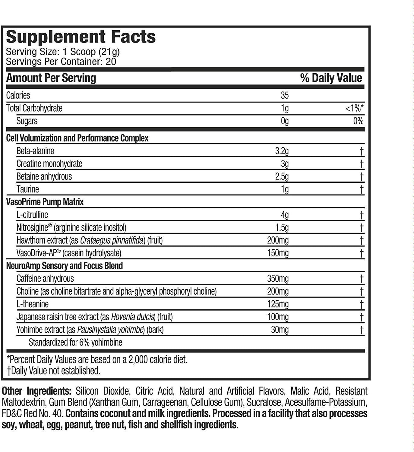Muscletech Vapor One Pre Workout Powder, One Scoop Formula with Betaine HCL, Creatine and Beta Alanine to Boost Energy & Amplify Muscle Building, Rainbow Fruit Candy, 20 Servings (14.8oz): Health & Personal Care