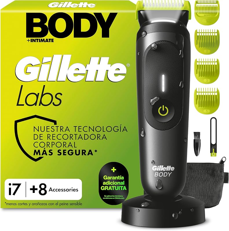 Labs i7 Body + Intimate Afeitadora Corporal, 8 Accesorios, Negro