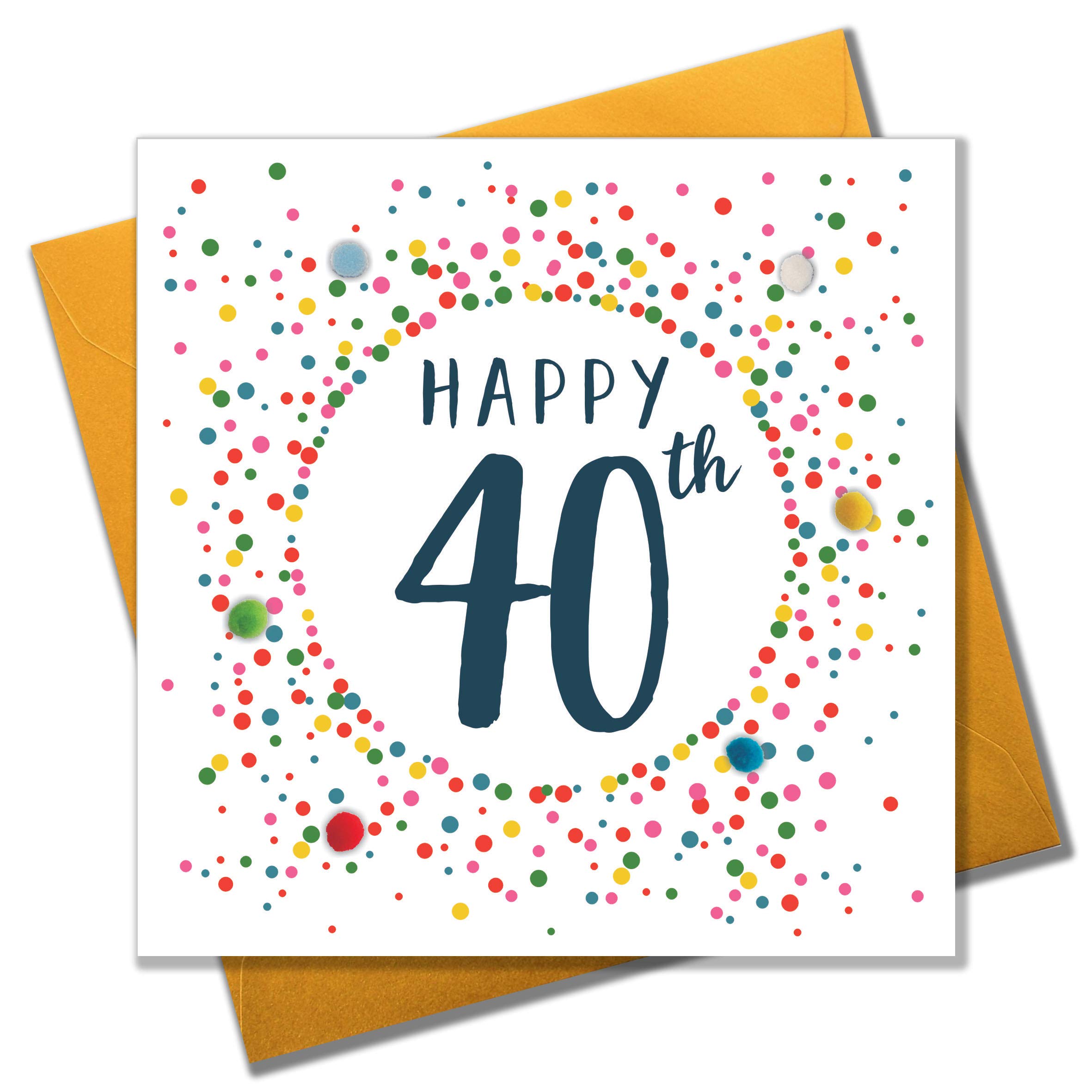 Pom Pom "40th" Greeting Card