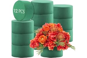 NUFIWRA 12Pcs Round Floral Foam Blocks, Wet and Dry Foam Bricks for Fresh and Artificial Flowers, Perfect for Wedding Decor, DIY Crafts, and Party Decorations