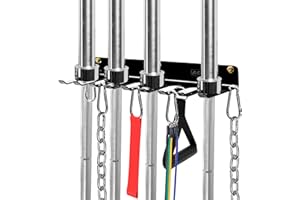 ACENFC Wall-Mounted Gym Organizer, Barbell Holder Wall Mount, Resistance Band Storage Rack, Home Gym Accessories Holder