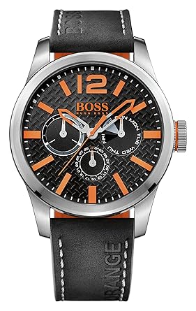 BOSS Orange Mens 1513228 PARIS Analog Display Quartz Black Watch