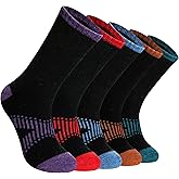 DoSmart Womens Merino Wool Hiking Socks Thermal Warm Walking Boot Winter Crew Cushion Work Socks 5 Pairs