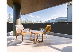 LOVE STORY 2.5' x 5' Black Balcony Screen Privacy Fence Cover UV Protection (HDPE) Weather-Resistant 3 FT Height Shield for D