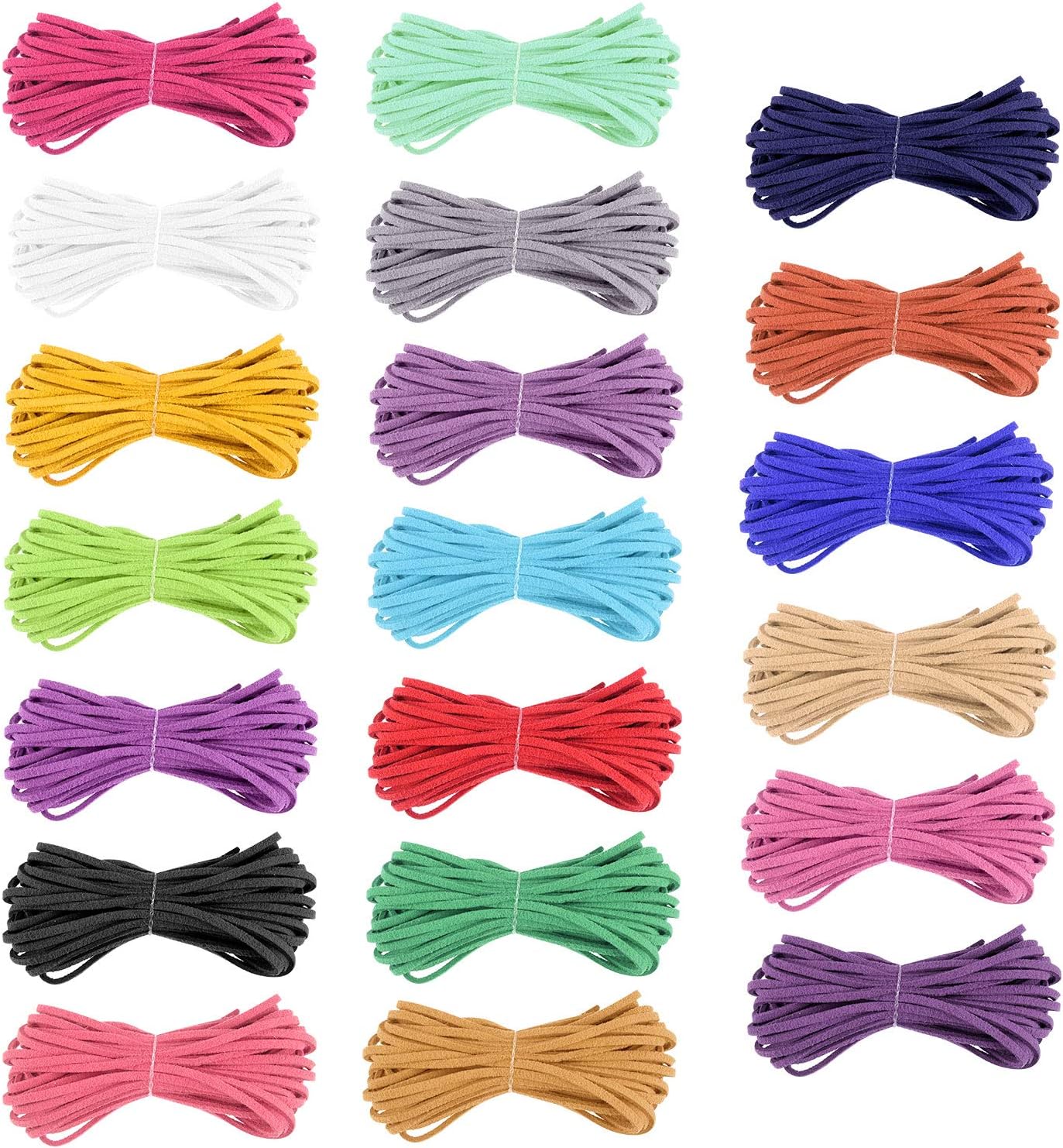 TUPARKA 100 Yards Velvet Cord Faux Suede Cord Faux Leather Cord String Rope Thread for Jewelry Necklace Bracelet Beading DIY Crafts（20 Colors）