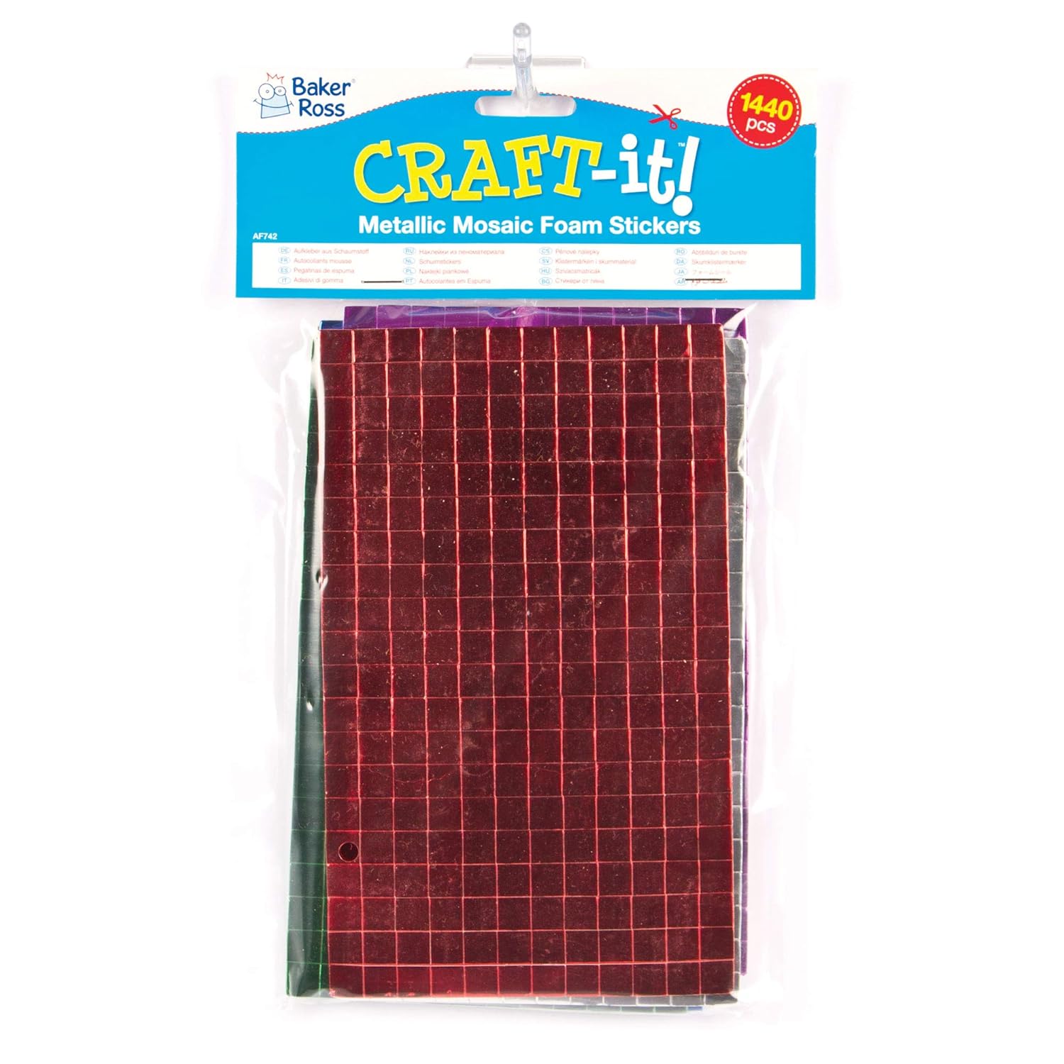 Baker Ross AF742 Metallic Foam Self-Adhesive Mosaic Squares (Pack of 1440) Perfect for Arts and Crafts Asst Colours - Image 5