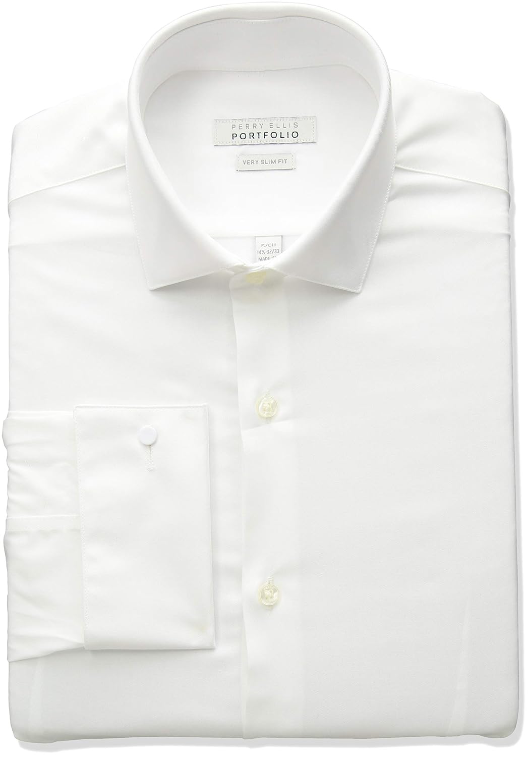 Business Casual Shirt Perry Ellis Men's Slim Fit Performance Dress Shirt -  Stretch, Non-Iron, Moisture Control, Comfort Collar Non-iron Men's Shirt